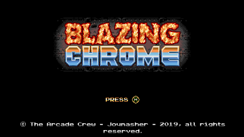 Blazing Chrome Title Screen