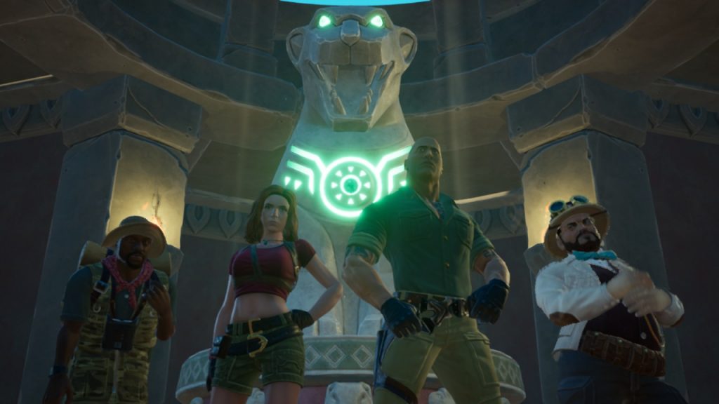 The four main characters in Jumanji The Video Game