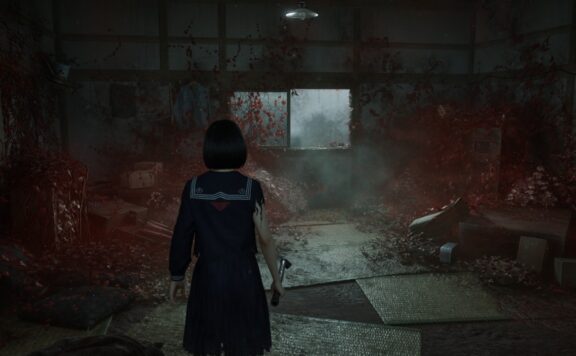 Hinako Standing in Bloody Room